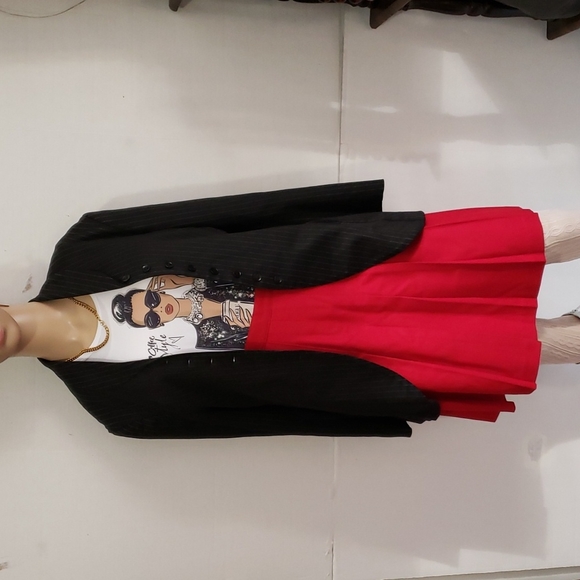 FUNDAMENTALS THINGS PLEATED HIGH WAIST SKATER SKIRT. - Picture 2 of 6